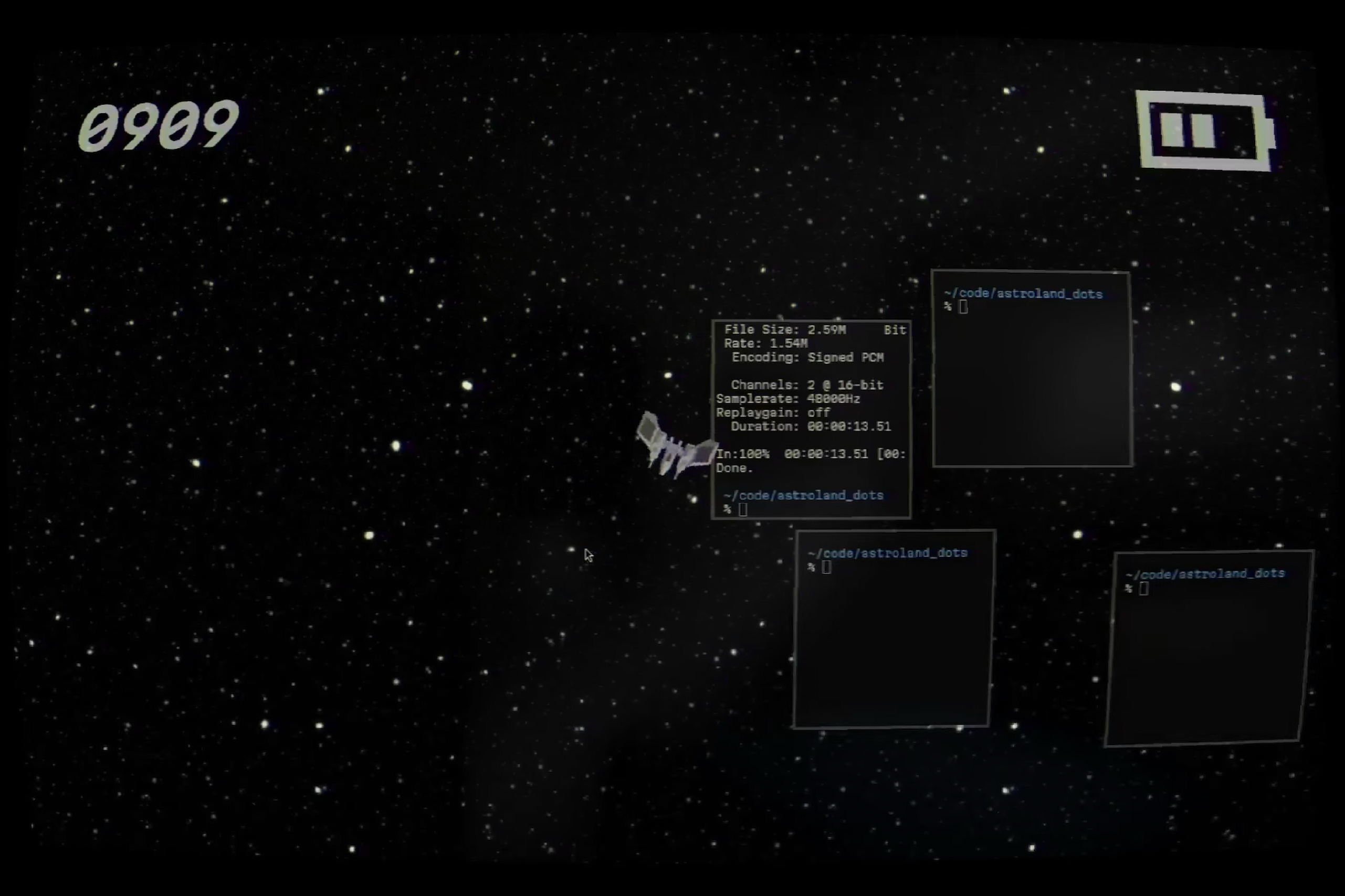 Another image of Hyprland but are customized to look like a spaceship game